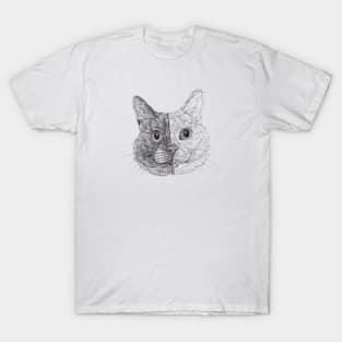 Cat draw with scribble art style T-Shirt